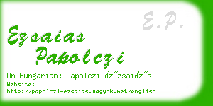 ezsaias papolczi business card